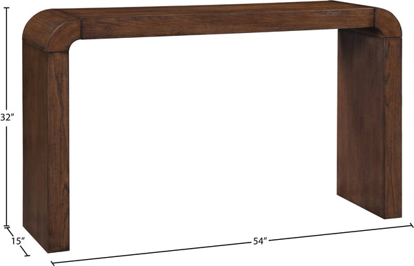 Meridian Furniture Toulon Oak Veneer Console Table Slim Contemporary Entryway Accent for Living Room Decor Brown 99072Brown-T