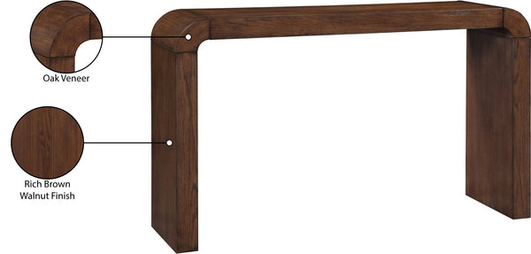 Meridian Furniture Toulon Oak Veneer Console Table Slim Contemporary Entryway Accent for Living Room Decor Brown 99072Brown-T