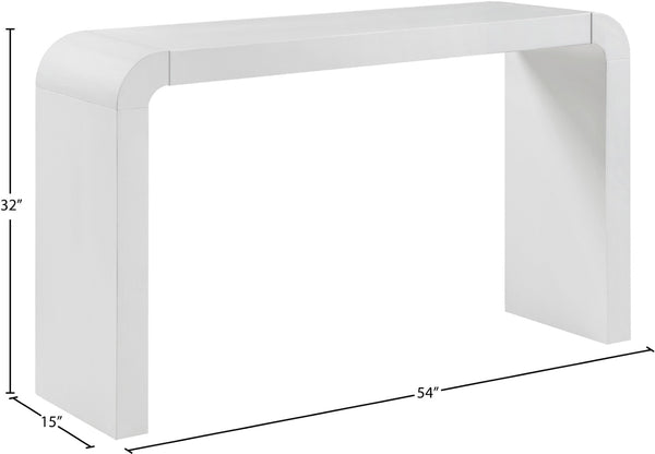 Meridian Furniture Toulon Oak Veneer Console Table Slim Contemporary Entryway Accent for Living Room Decor White 99072White-T