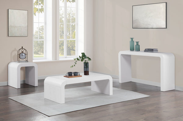 Meridian Furniture Toulon Oak Veneer Console Table Slim Contemporary Entryway Accent for Living Room Decor White 99072White-T