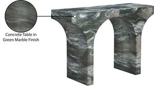 Meridian Furniture Pomezia Art Deco Console Table with Marble Style Finish and Wood Frame for Entryway Decor Green 99073Green-T