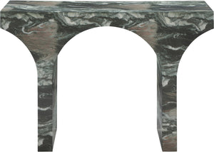 Meridian Furniture Pomezia Art Deco Console Table with Marble Style Finish and Wood Frame for Entryway Decor Green 99073Green-T