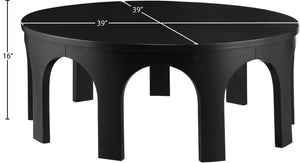 Meridian Furniture Westfield Art Deco Square Oak Veneer Coffee Table with Geometric Style for Modern Living Rooms Black 99076Black-C