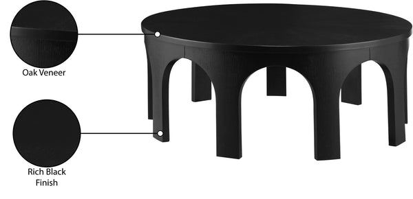 Meridian Furniture Westfield Art Deco Square Oak Veneer Coffee Table with Geometric Style for Modern Living Rooms Black 99076Black-C