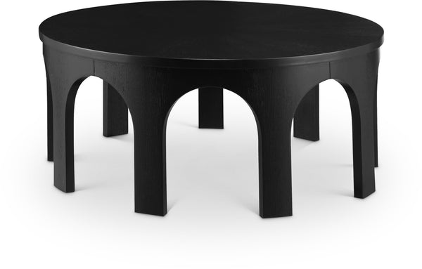 Meridian Furniture Westfield Art Deco Square Oak Veneer Coffee Table with Geometric Style for Modern Living Rooms Black 99076Black-C