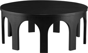 Meridian Furniture Westfield Art Deco Square Oak Veneer Coffee Table with Geometric Style for Modern Living Rooms Black 99076Black-C