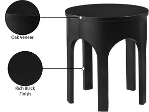 Meridian Furniture Westfield Art Deco Oak Veneer End Table with Geometric Design for Living Room or Entryway Black 99076Black-E