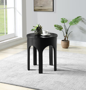 Meridian Furniture Westfield Art Deco Oak Veneer End Table with Geometric Design for Living Room or Entryway Black 99076Black-E