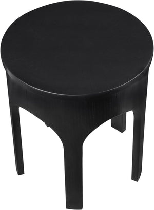 Meridian Furniture Westfield Art Deco Oak Veneer End Table with Geometric Design for Living Room or Entryway Black 99076Black-E
