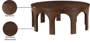 Meridian Furniture Westfield Art Deco Square Oak Veneer Coffee Table with Geometric Style for Modern Living Rooms Brown 99076Brown-C