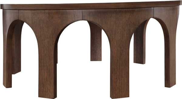 Meridian Furniture Westfield Art Deco Square Oak Veneer Coffee Table with Geometric Style for Modern Living Rooms Brown 99076Brown-C