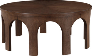 Meridian Furniture Westfield Art Deco Square Oak Veneer Coffee Table with Geometric Style for Modern Living Rooms Brown 99076Brown-C