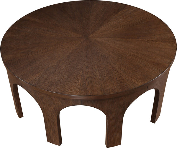Meridian Furniture Westfield Art Deco Square Oak Veneer Coffee Table with Geometric Style for Modern Living Rooms Brown 99076Brown-C
