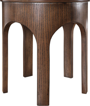 Meridian Furniture Westfield Art Deco Oak Veneer End Table with Geometric Design for Living Room or Entryway Brown 99076Brown-E
