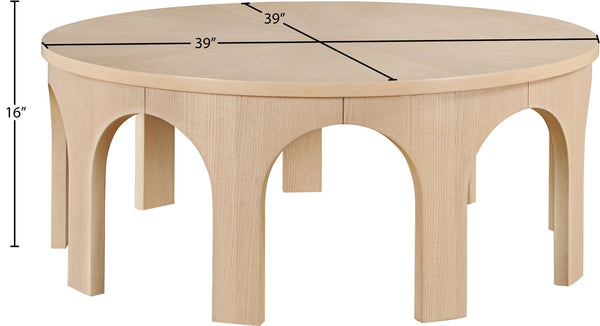 Meridian Furniture Westfield Art Deco Square Oak Veneer Coffee Table with Geometric Style for Modern Living Rooms Natural 99076Oak-C