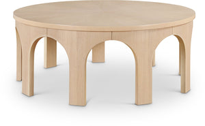 Meridian Furniture Westfield Art Deco Square Oak Veneer Coffee Table with Geometric Style for Modern Living Rooms Natural 99076Oak-C
