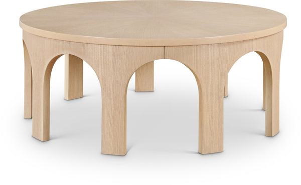 Meridian Furniture Westfield Art Deco Square Oak Veneer Coffee Table with Geometric Style for Modern Living Rooms Natural 99076Oak-C