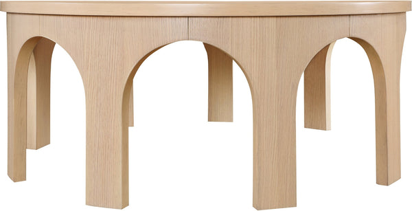 Meridian Furniture Westfield Art Deco Square Oak Veneer Coffee Table with Geometric Style for Modern Living Rooms Natural 99076Oak-C
