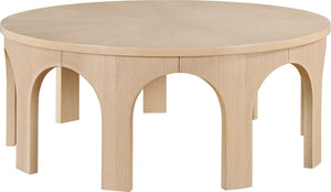Meridian Furniture Westfield Art Deco Square Oak Veneer Coffee Table with Geometric Style for Modern Living Rooms Natural 99076Oak-C
