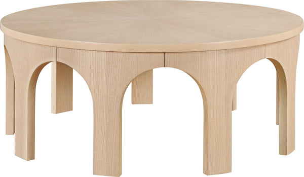 Meridian Furniture Westfield Art Deco Square Oak Veneer Coffee Table with Geometric Style for Modern Living Rooms Natural 99076Oak-C