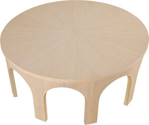 Meridian Furniture Westfield Art Deco Square Oak Veneer Coffee Table with Geometric Style for Modern Living Rooms Natural 99076Oak-C