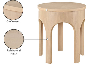 Meridian Furniture Westfield Art Deco Oak Veneer End Table with Geometric Design for Living Room or Entryway Natural 99076Oak-E