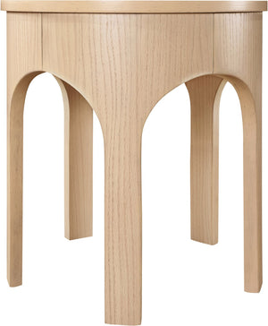 Meridian Furniture Westfield Art Deco Oak Veneer End Table with Geometric Design for Living Room or Entryway Natural 99076Oak-E