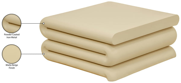 Meridian Furniture I Need to Find What's Common Across All Variants: Roland, Sculptural, Iron, Coffee Table, Powder Coated Matte Finish, Modern Living Room, Low Profile. Beige 99079Beige-CT