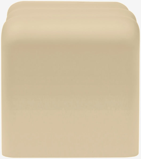 Meridian Furniture Roland Sculptural Iron End Table Matte Powder Coat Finish for Modern Living Room Accent Beige 99079Beige-ET