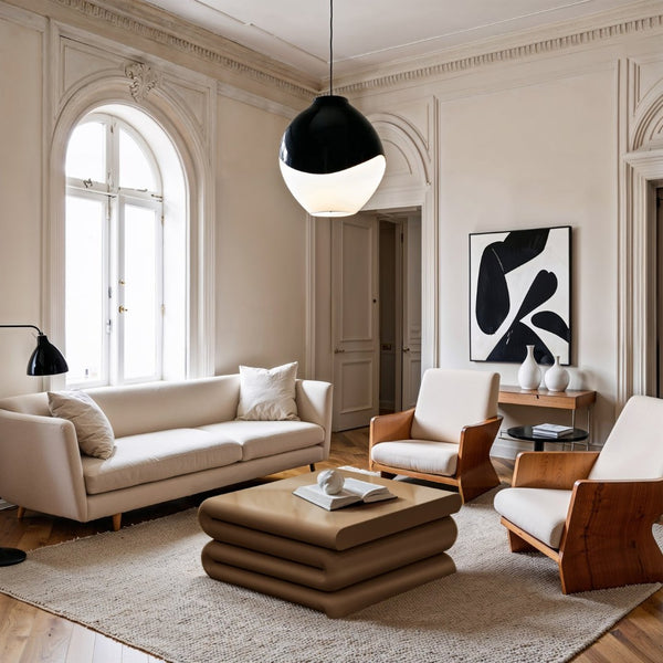 Meridian Furniture I Need to Find What's Common Across All Variants: Roland, Sculptural, Iron, Coffee Table, Powder Coated Matte Finish, Modern Living Room, Low Profile. Brown 99079Brown-CT