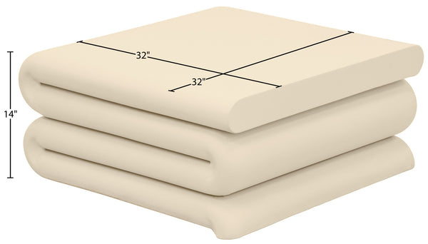 Meridian Furniture I Need to Find What's Common Across All Variants: Roland, Sculptural, Iron, Coffee Table, Powder Coated Matte Finish, Modern Living Room, Low Profile. Cream 99079Cream-CT
