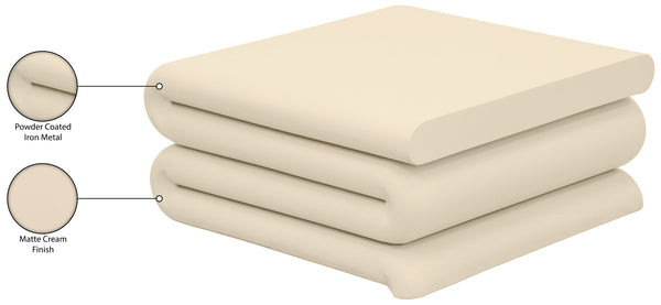 Meridian Furniture I Need to Find What's Common Across All Variants: Roland, Sculptural, Iron, Coffee Table, Powder Coated Matte Finish, Modern Living Room, Low Profile. Cream 99079Cream-CT