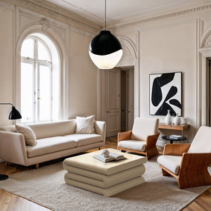 Meridian Furniture I Need to Find What's Common Across All Variants: Roland, Sculptural, Iron, Coffee Table, Powder Coated Matte Finish, Modern Living Room, Low Profile. Cream 99079Cream-CT