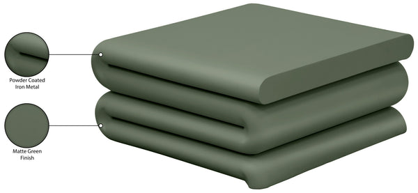 Meridian Furniture I Need to Find What's Common Across All Variants: Roland, Sculptural, Iron, Coffee Table, Powder Coated Matte Finish, Modern Living Room, Low Profile. Green 99079Green-CT