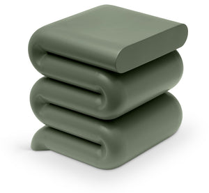 Meridian Furniture Roland Sculptural Iron End Table Matte Powder Coat Finish for Modern Living Room Accent Green 99079Green-ET