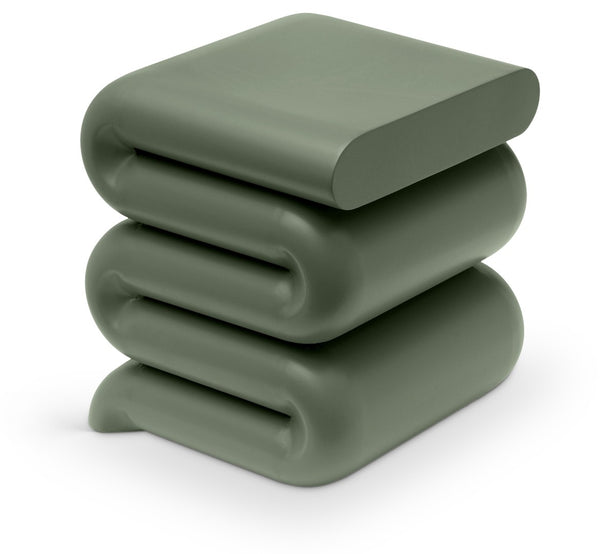 Meridian Furniture Roland Sculptural Iron End Table Matte Powder Coat Finish for Modern Living Room Accent Green 99079Green-ET