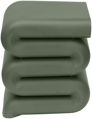 Meridian Furniture Roland Sculptural Iron End Table Matte Powder Coat Finish for Modern Living Room Accent Green 99079Green-ET