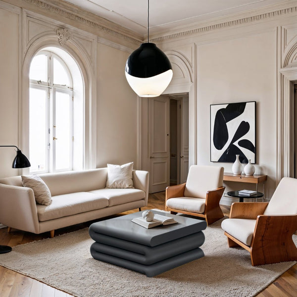 Meridian Furniture I Need to Find What's Common Across All Variants: Roland, Sculptural, Iron, Coffee Table, Powder Coated Matte Finish, Modern Living Room, Low Profile. Blue 99079LtBlu-CT