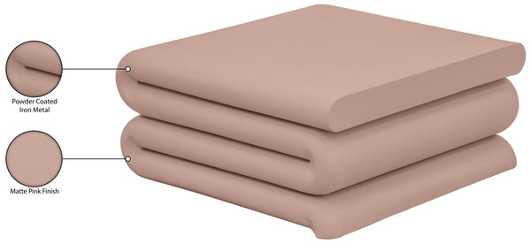 Meridian Furniture I Need to Find What's Common Across All Variants: Roland, Sculptural, Iron, Coffee Table, Powder Coated Matte Finish, Modern Living Room, Low Profile. Pink 99079Pink-CT