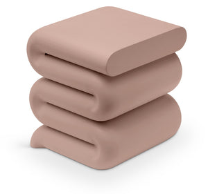 Meridian Furniture Roland Sculptural Iron End Table Matte Powder Coat Finish for Modern Living Room Accent Pink 99079Pink-ET