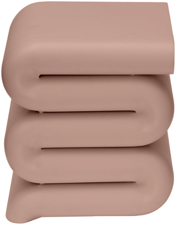 Meridian Furniture Roland Sculptural Iron End Table Matte Powder Coat Finish for Modern Living Room Accent Pink 99079Pink-ET