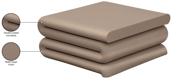 Meridian Furniture I Need to Find What's Common Across All Variants: Roland, Sculptural, Iron, Coffee Table, Powder Coated Matte Finish, Modern Living Room, Low Profile. Taupe 99079Taupe-CT