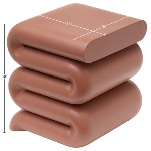 Meridian Furniture Roland Sculptural Iron End Table Matte Powder Coat Finish for Modern Living Room Accent Terracotta 99079Terracotta-ET