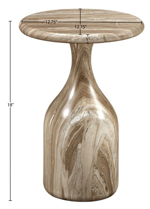 Meridian Furniture Savona Cast Concrete Hourglass Pedestal End Table Art Deco Accent for Indoor Outdoor Use Beige 12.75" W x 12.75" D x 18" H 99080Beige-ET18