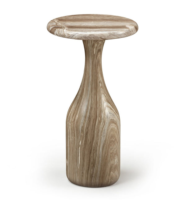 Meridian Furniture Savona Cast Concrete Hourglass Pedestal End Table Art Deco Accent for Indoor Outdoor Use Beige 11" W x 11" D x 20" H 99080Beige-ET20