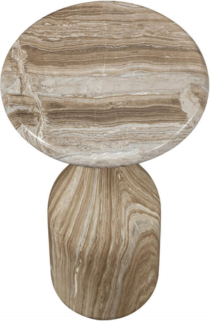 Meridian Furniture Savona Cast Concrete Hourglass Pedestal End Table Art Deco Accent for Indoor Outdoor Use Beige 11" W x 11" D x 20" H 99080Beige-ET20
