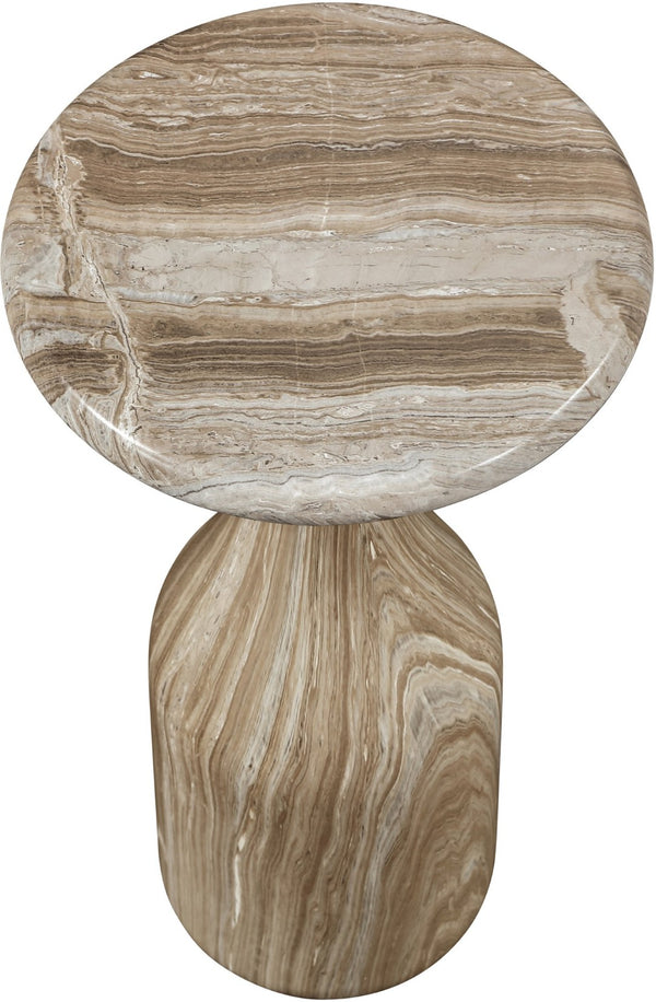 Meridian Furniture Savona Cast Concrete Hourglass Pedestal End Table Art Deco Accent for Indoor Outdoor Use Beige 11" W x 11" D x 20" H 99080Beige-ET20