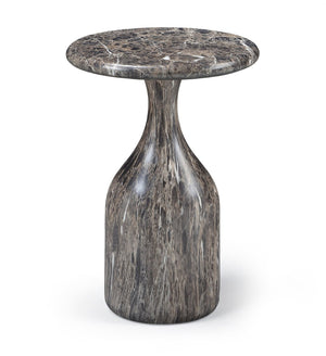 Meridian Furniture Savona Cast Concrete Hourglass Pedestal End Table Art Deco Accent for Indoor Outdoor Use Brown 12.75" W x 12.75" D x 18" H 99080Brown-ET18
