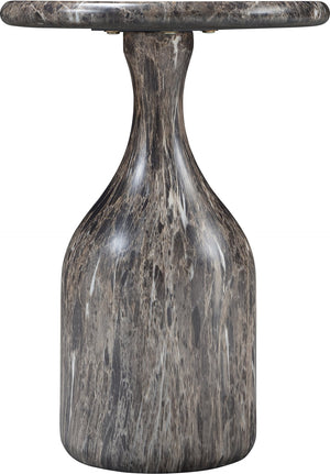 Meridian Furniture Savona Cast Concrete Hourglass Pedestal End Table Art Deco Accent for Indoor Outdoor Use Brown 12.75" W x 12.75" D x 18" H 99080Brown-ET18