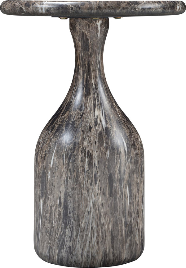 Meridian Furniture Savona Cast Concrete Hourglass Pedestal End Table Art Deco Accent for Indoor Outdoor Use Brown 12.75" W x 12.75" D x 18" H 99080Brown-ET18